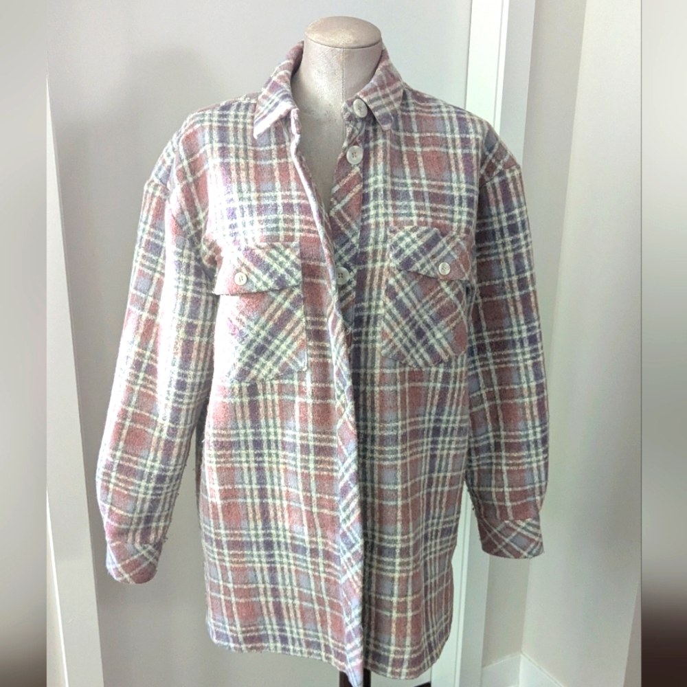 Revolve clothing shacket Plaid Button-Up Jacket.